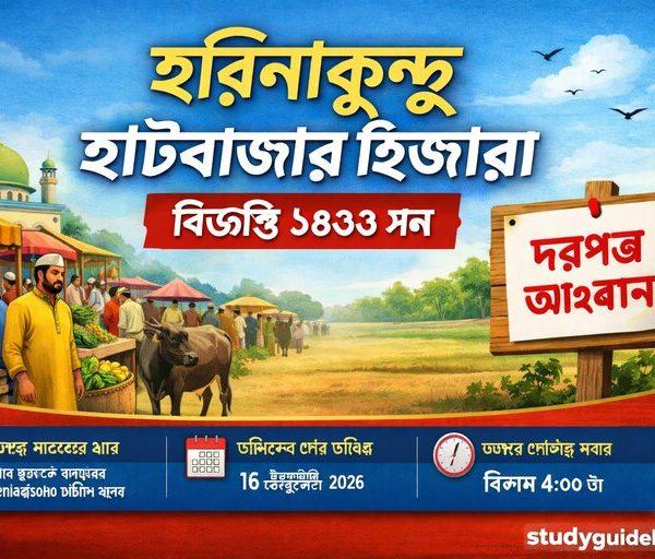 Asa NGO job circular 2023 2 Harinakundu Hatbazar Ejara 1433-হরিণাকুণ্ডু হাটবাজার ইজারা ১৪৩৩